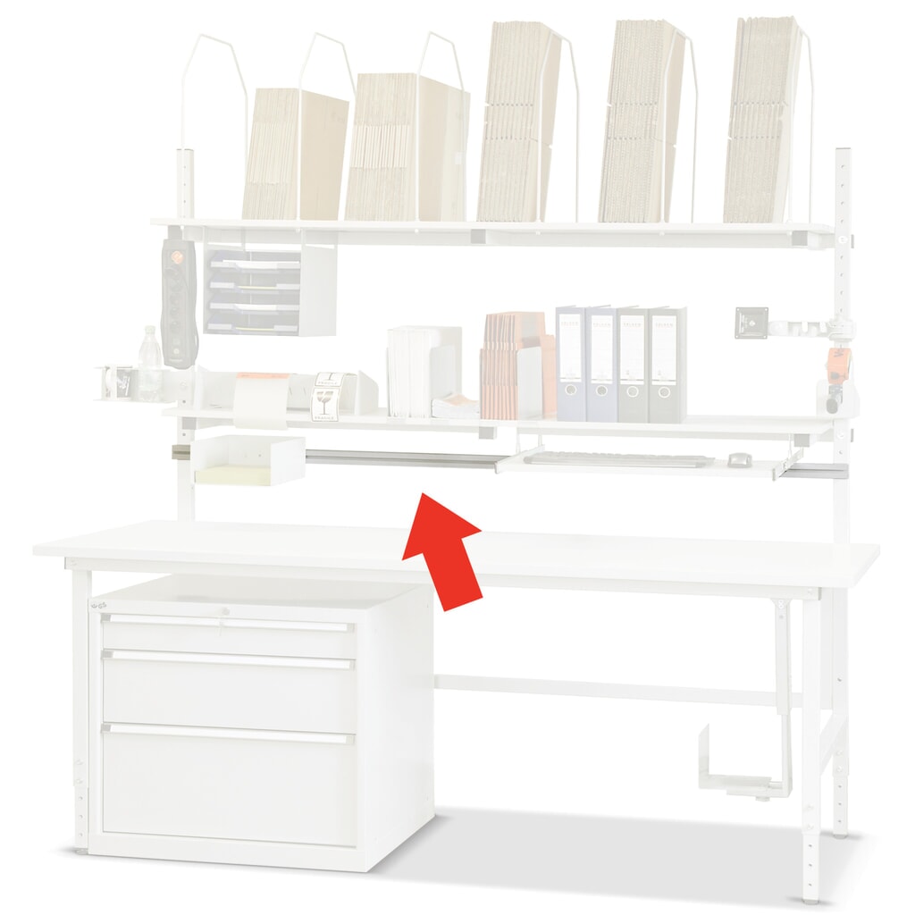 Produktabbildung: Querträger für DAHMEN Packtische Classic und Multiplex, BxT 1.455 x 40 mm, anthrazit