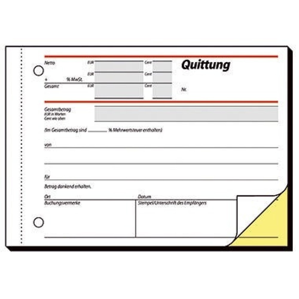 Produktabbildung: Sigel Quittung SD21 DIN A6 quer selbstdurchschreibend 2x40Blatt
