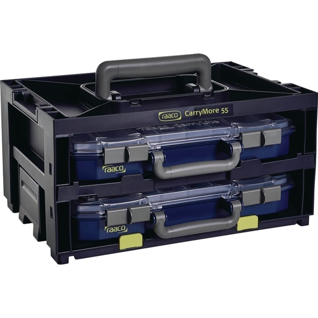 Produktabbildung: raaco Sortimentskastentresor CarryLite 55, B386xT278xH195mm, 16 je Koffer