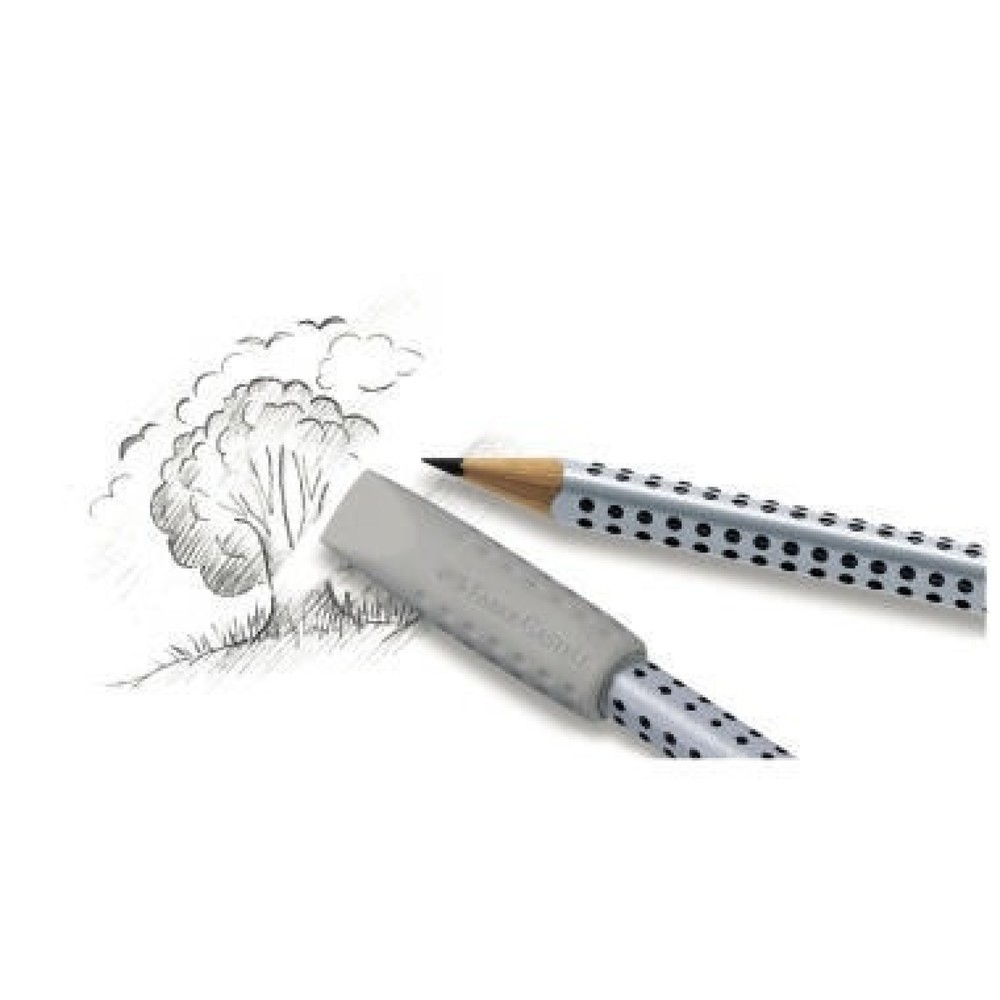Produktabbildung Nr. 3: Faber-Castell Radierer Eraser CAP GRIP 2001 grau/weiß 2 St./Pack.