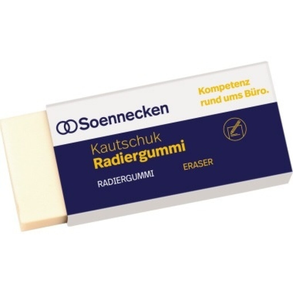 Soennecken Radierer 0339 Kautschuk weiß Produktabbildung: Soennecken Radierer 0339 Kautschuk weiß