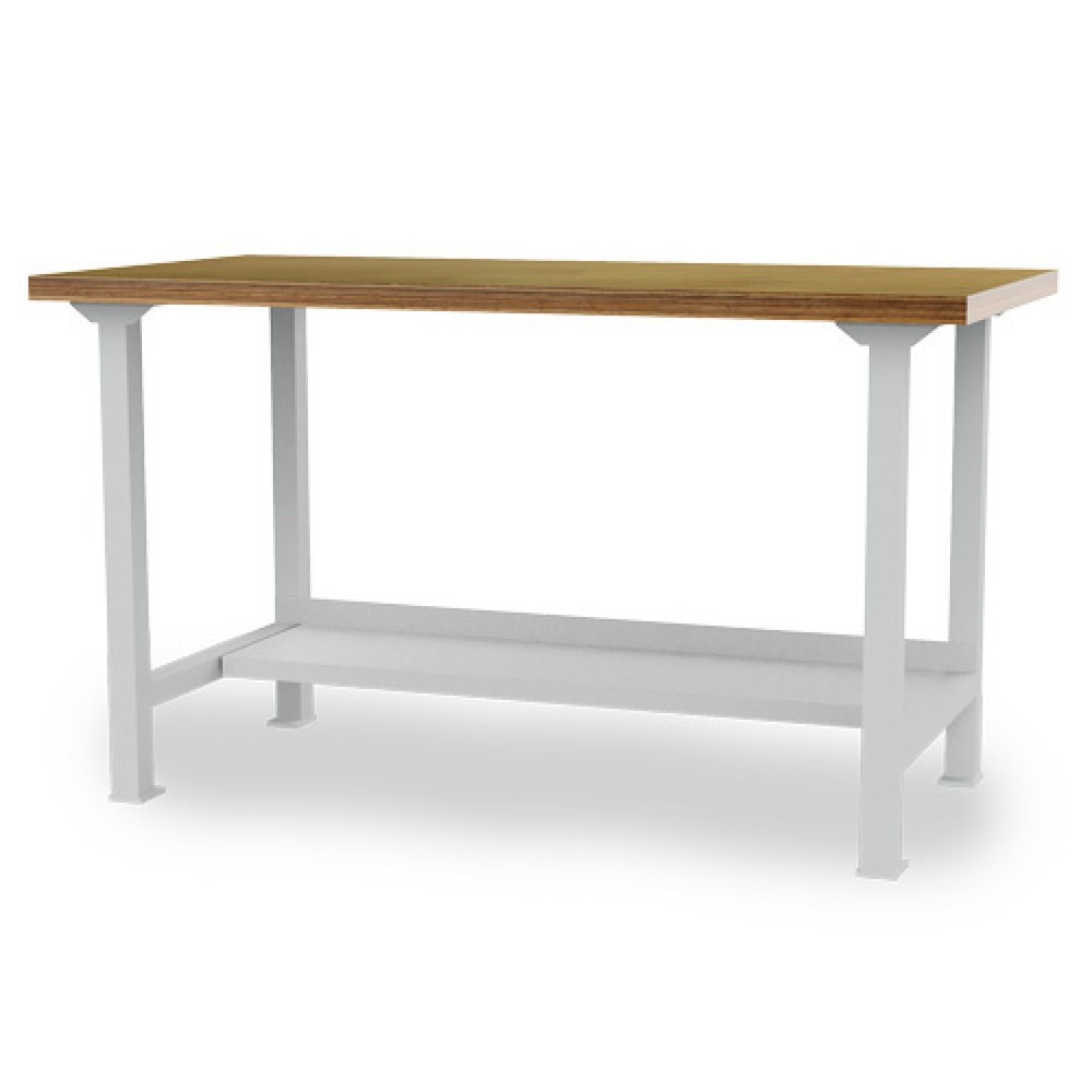 Obrázek produktu: Řadový pracovní stůl Bedrunka+Hirth, VxŠxH 859 x 2000 x 750 mm, světle šedá, 1 ks odkládací police