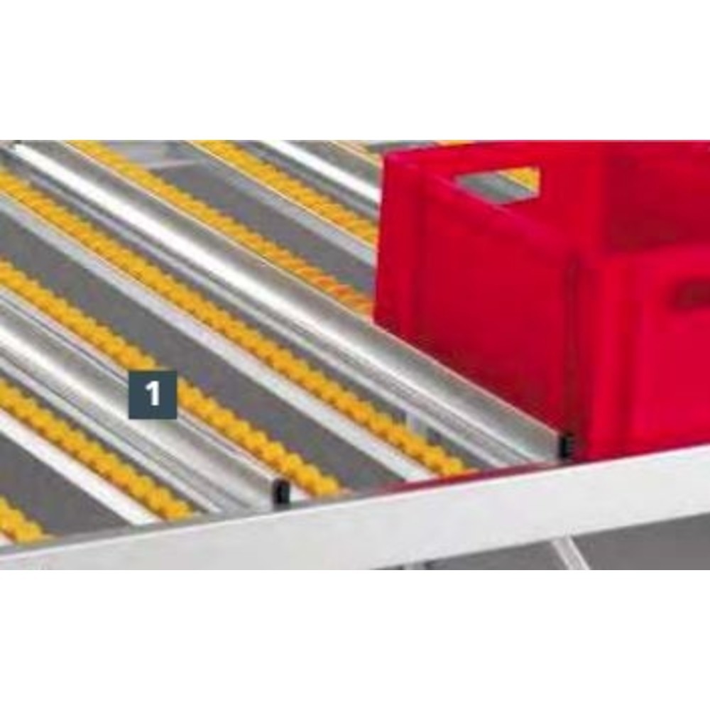 N° de l'image du produit 3 : Rail de guidage pour rayonnage dynamique pour palettes META avec rails à galets