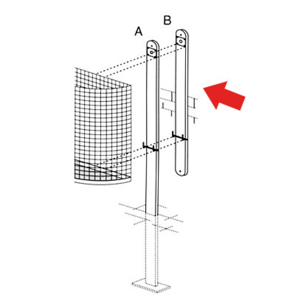 Product afbeelding: Rail voor wandmontage voor gaasrooster-afvalkorf, 27 liter