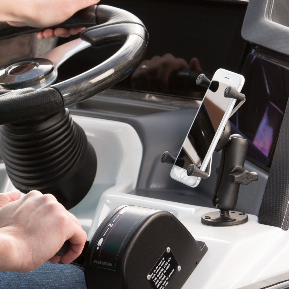 Produktabbildung Nr. 3: RAM Mounts X-Grip Aufbauhalterung für Smartphones bis 82,6 mm Breite, B-Kugel (1 Zoll), runde Basisplatte (AMPS), mittlerer Verbindungsarm