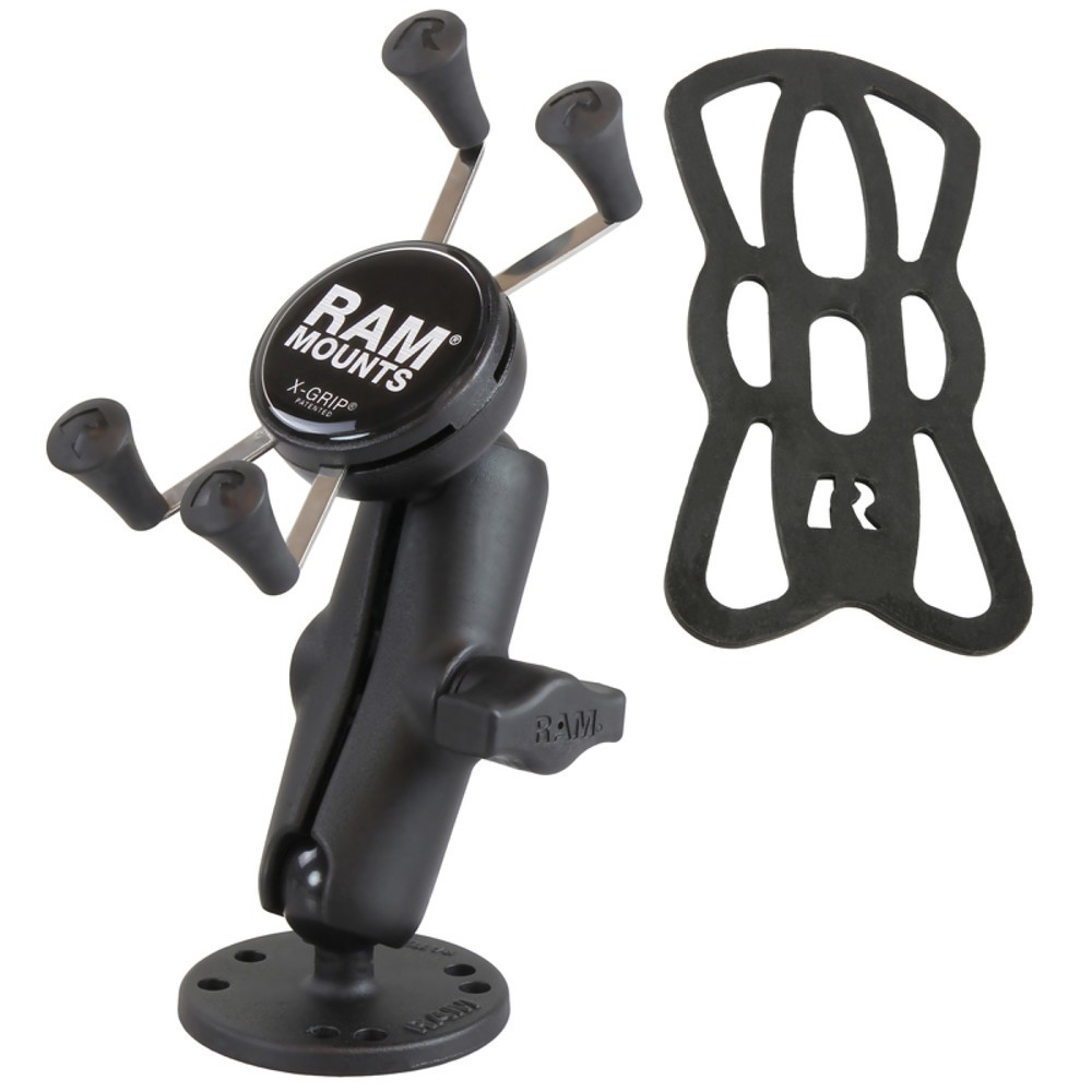 Produktabbildung Nr. 2: RAM Mounts X-Grip Aufbauhalterung für Smartphones bis 82,6 mm Breite, B-Kugel (1 Zoll), runde Basisplatte (AMPS), mittlerer Verbindungsarm