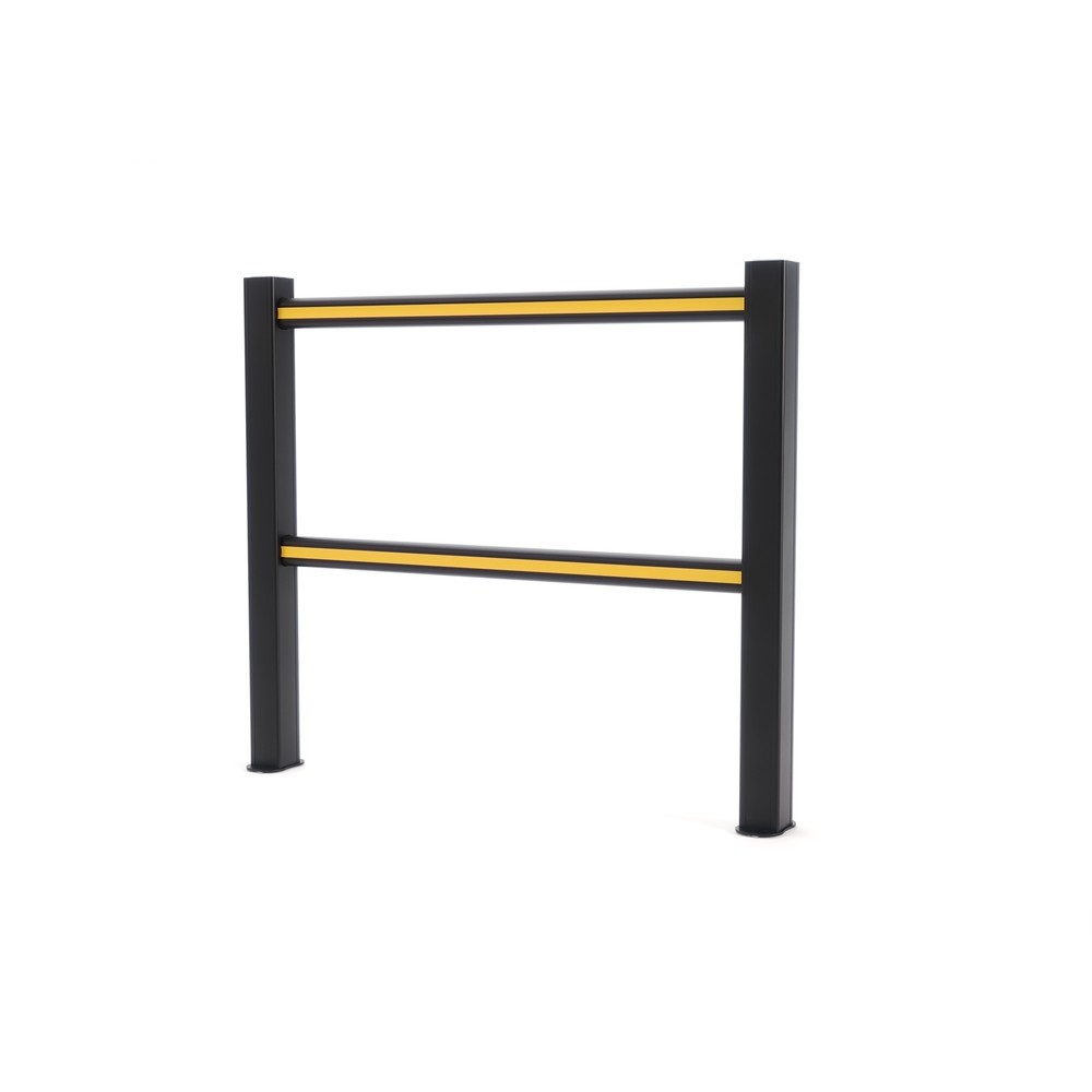 N° de l'image du produit 2 : BOPLAN® Jeu de garde-corps HD Light, 2 traverses jaunes, 2 poteaux noirs, largeur 1,25 m