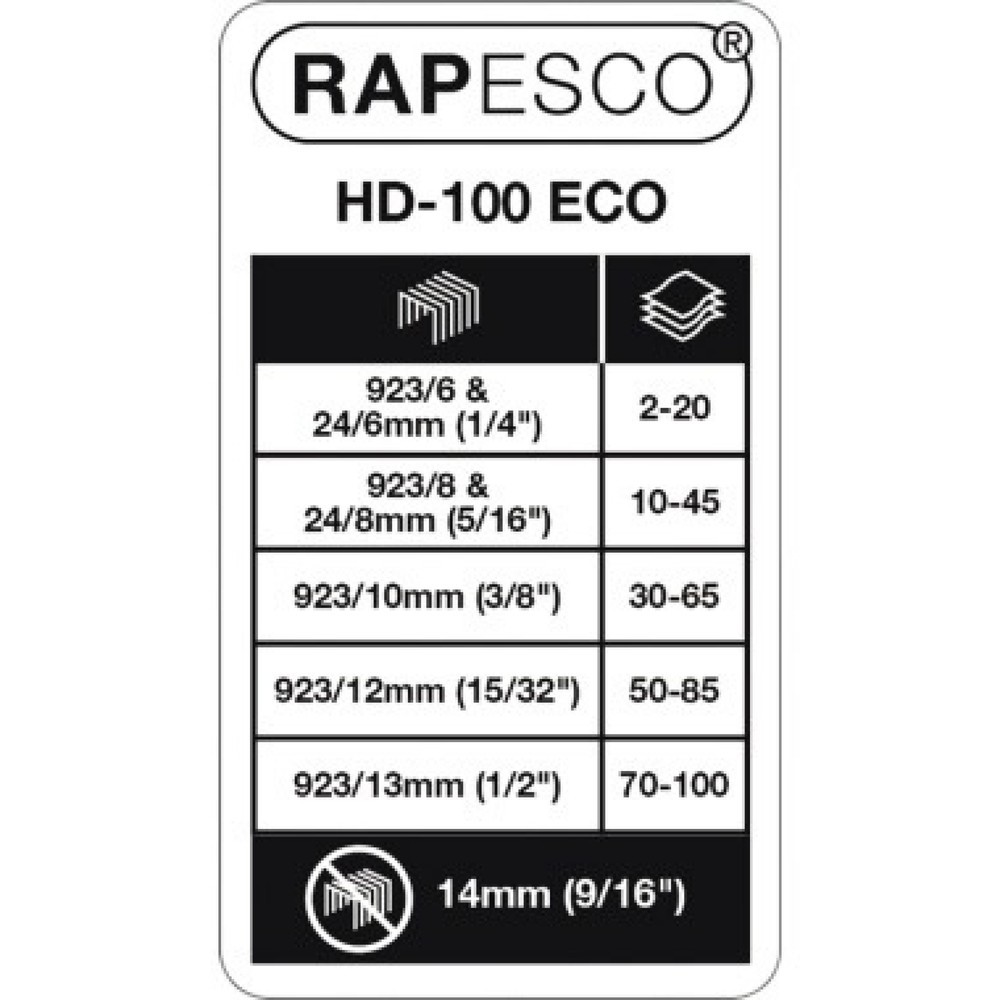 Produktabbildung Nr. 4: RAPESCO Blockhefter ECO HD-100 1276 bis maximal 100Bl. sw