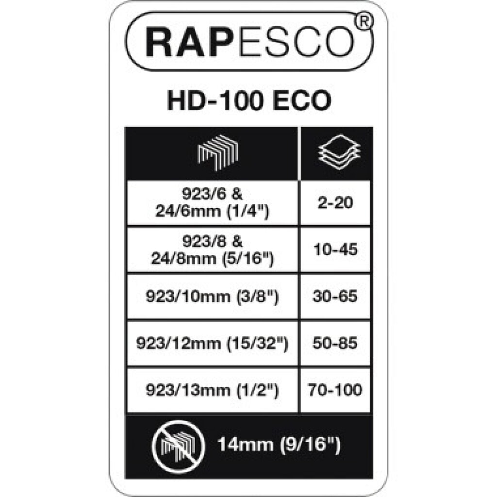 RAPESCO Blockhefter ECO HD-100 1276 bis maximal 100Bl. sw Produktabbildung Nr. 4: RAPESCO Blockhefter ECO HD-100 1276 bis maximal 100Bl. sw