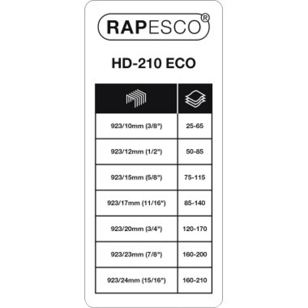 Produktabbildung Nr. 10: RAPESCO Heftgerät ECO HD-210 Extra Heavy Duty 1551 schwarz