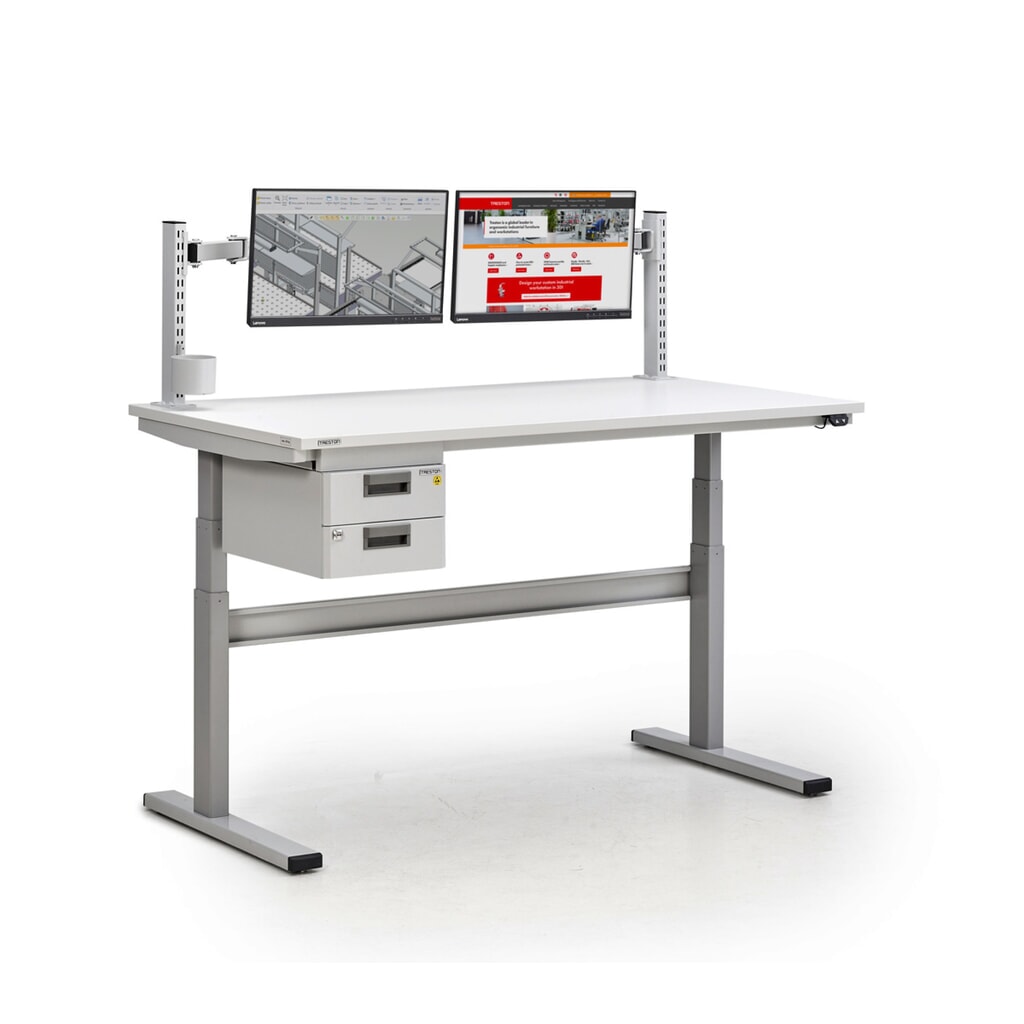 Produktabbildung Nr. 6: Rasterrohre für TRESTON TED-Arbeitstisch, mit Flansch, Höhe 790 mm, 2 Stk/VE