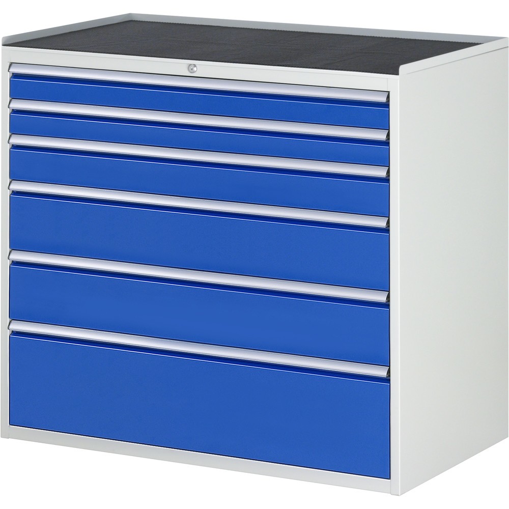 Illustration du produit: RAU Armoire à tiroirs série 7000, HxlxP 1 035 x 1 145 x 650 mm, avec 6 tiroirs taille XXL, face supérieure en métal