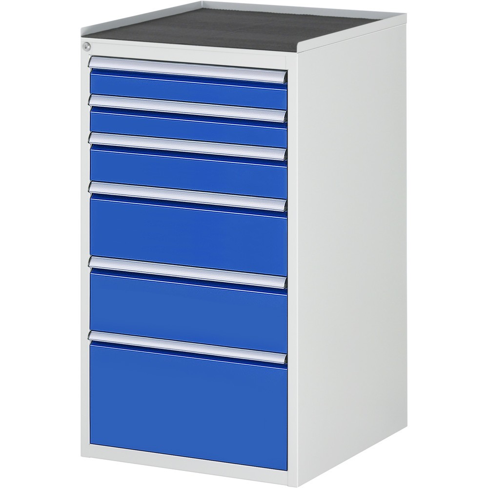 Illustration du produit: RAU Armoire à tiroirs série 7000, HxlxP 1 035 x 580 x 650 mm, avec 6 tiroirs taille L, face supérieure en métal