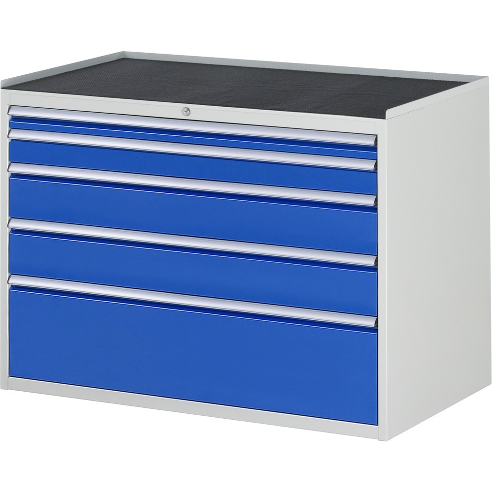 Illustration du produit: RAU Armoire à tiroirs Série 7000, HxlxP 825 x 1 145 x 650 mm, 5 tiroirs 1 x 60, 1 x 90, 2 x 150, 1 x 270 mm, plan de travail en métal