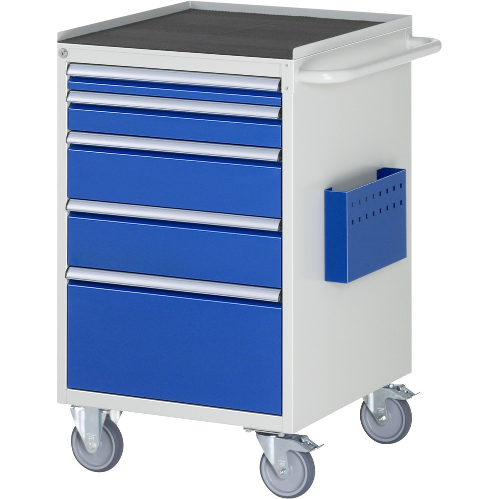 Illustration du produit: RAU Servante d'atelier série 7000, HxlxP 975 x 580 x 650 mm, avec 5 tiroirs taille L, surface métallique