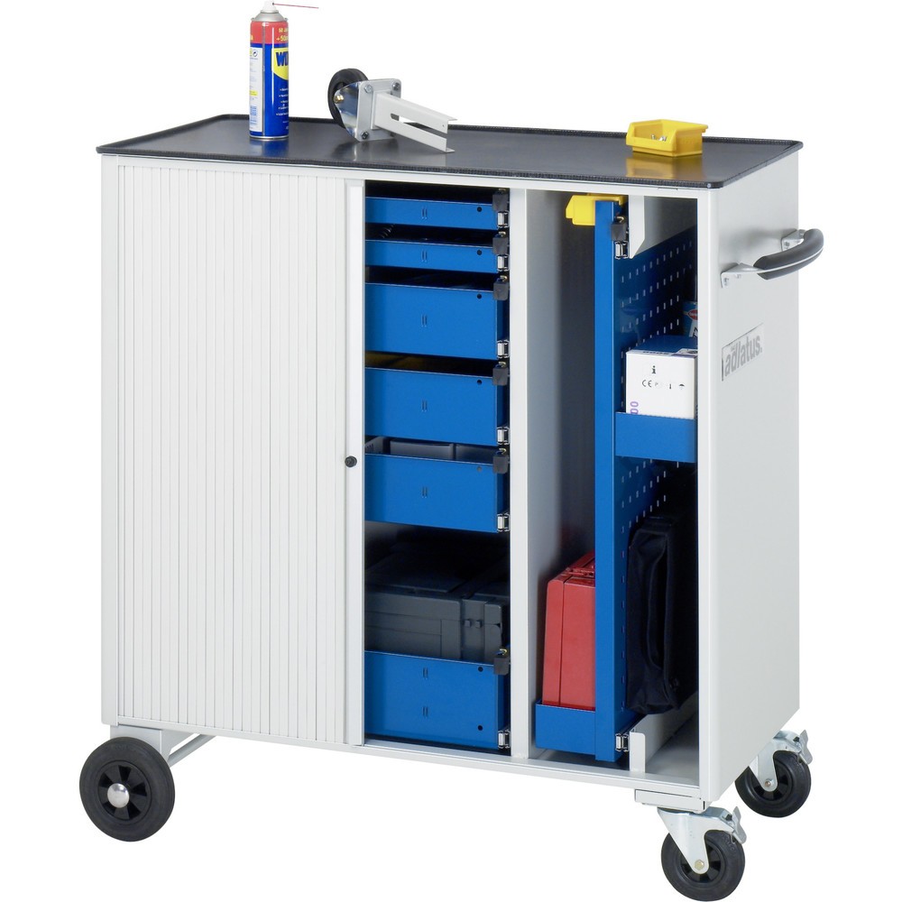 N° de l'image du produit 2 : RAU Chariot pour outils série adlatus, HxLxP 1 080 x 1 025 x 520 mm, 6 tiroirs 2 x 40, 3 x 105, 1 x 130 mm, Plan de travail en métal