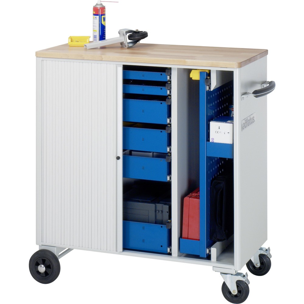 N° de l'image du produit 4 : RAU Chariot pour outils série adlatus, HxLxP 1 080 x 1 025 x 520 mm, 6 tiroirs 2 x 40, 3 x 105, 1 x 130 mm, Plan de travail en hêtre