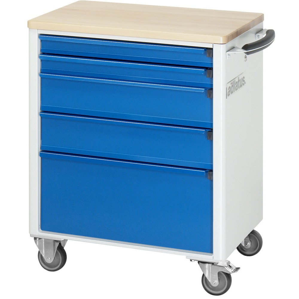 N° de l'image du produit 4 : RAU Chariot pour outils série adlatus 700, HxLxP 860 x 700 x 510 mm, 5 tiroirs 2 x 65, 2 x 130, 1 x 260 mm, Plan de travail en hêtre