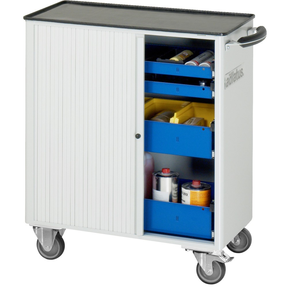 N° de l'image du produit 2 : RAU Chariot pour outils série adlatus 700, HxLxP 860 x 725 x 400 mm, 4 tiroirs 2 x 40, 2 x 105 mm, Plan de travail en métal