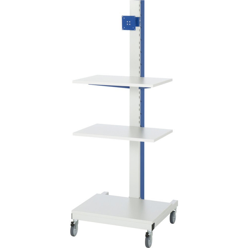 Produktabbildung Nr. 1: RAU Computer Ständer, HxBxT 1.770 x 650 x 650 mm, mit Flachbildschirmhalter und Rollensatz