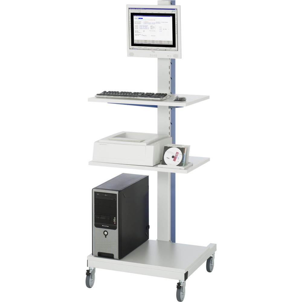 Produktabbildung Nr. 4: RAU Computer Ständer, HxBxT 1.770 x 650 x 650 mm, mit Flachbildschirmhalter und Rollensatz
