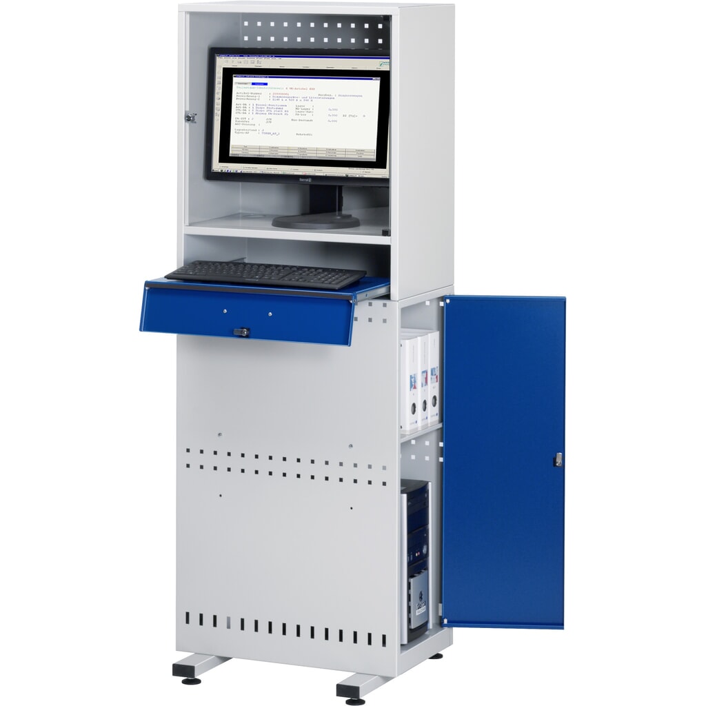 RAU Computer-Ständer mit Monitorgehäuse, stationär Produktabbildung: RAU Computer-Ständer mit Monitorgehäuse, stationär