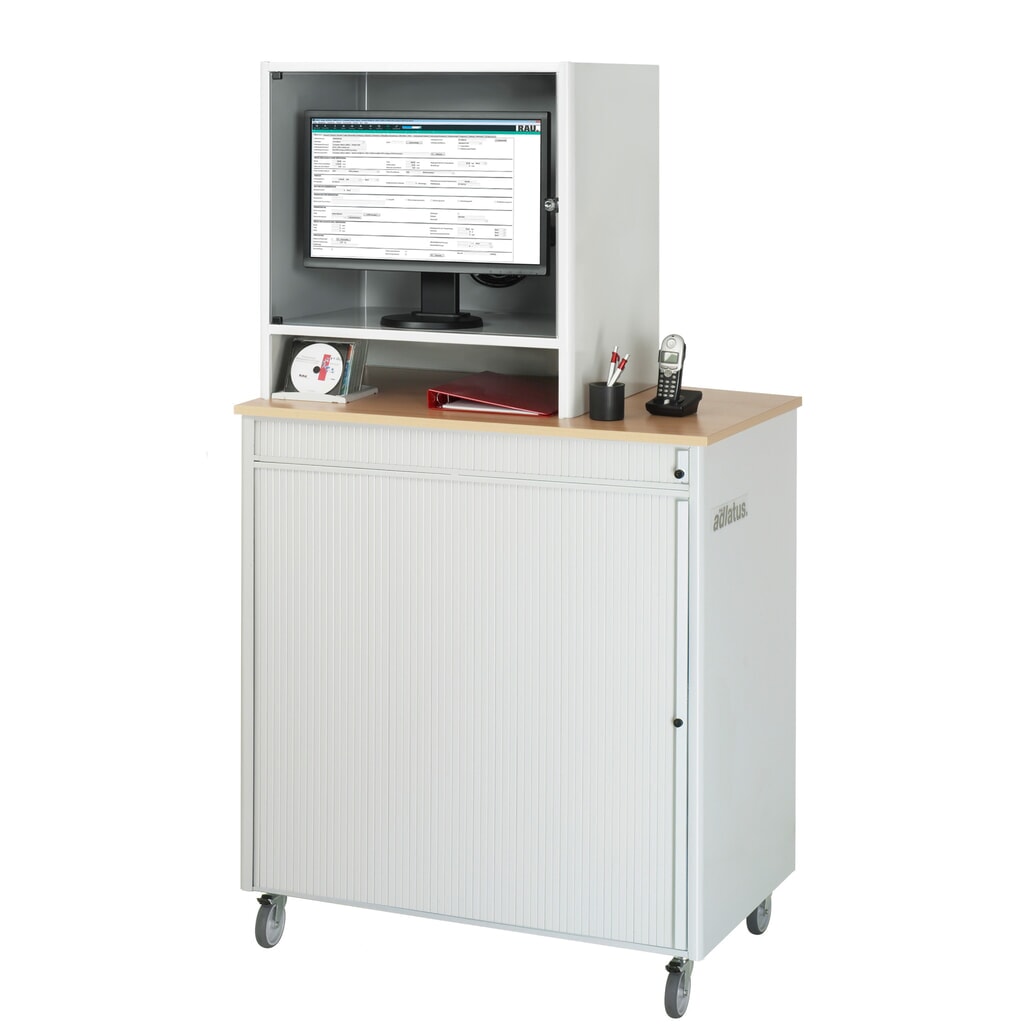 Produktabbildung Nr. 2: RAU Computer-Station, Tastaturauszug, 3 Schubladen, mobil