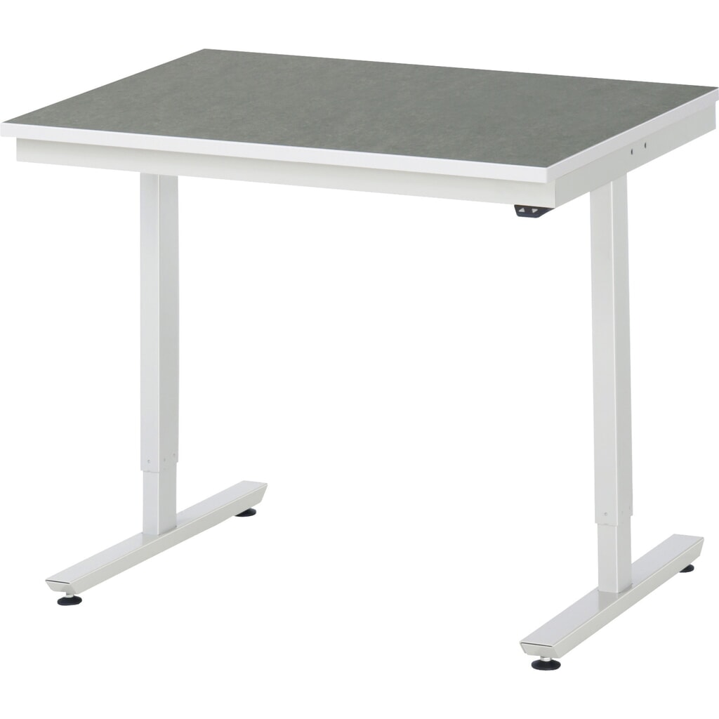 RAU elektrisch höhenverstellbarer Werktisch Serie adlatus 150, HxBxT 720-1.120 x 1.000 x 800 mm, Arbeitsplatte Universal-/Linoleum-Belag Produktabbildung: RAU elektrisch höhenverstellbarer Werktisch Serie adlatus 150, HxBxT 720-1.120 x 1.000 x 800 mm, Arbeitsplatte Universal-/Linoleum-Belag