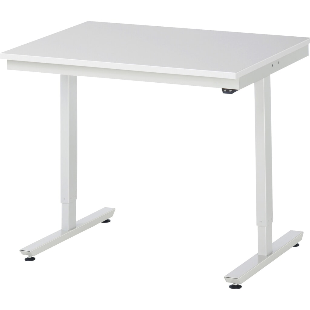 RAU elektrisch höhenverstellbarer Werktisch Serie adlatus 150, HxBxT 720-1.120 x 1.000 x 800 mm, Arbeitsplatte Melamin-Belag Produktabbildung: RAU elektrisch höhenverstellbarer Werktisch Serie adlatus 150, HxBxT 720-1.120 x 1.000 x 800 mm, Arbeitsplatte Melamin-Belag