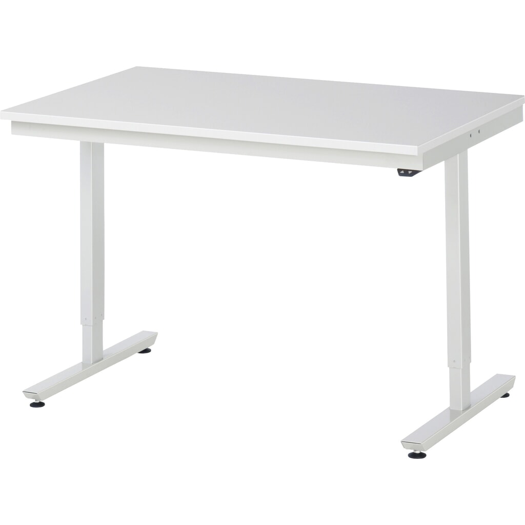 RAU elektrisch höhenverstellbarer Werktisch Serie adlatus 150, HxBxT 720-1.120 x 1.250 x 800 mm, Arbeitsplatte Melamin-Belag Produktabbildung: RAU elektrisch höhenverstellbarer Werktisch Serie adlatus 150, HxBxT 720-1.120 x 1.250 x 800 mm, Arbeitsplatte Melamin-Belag