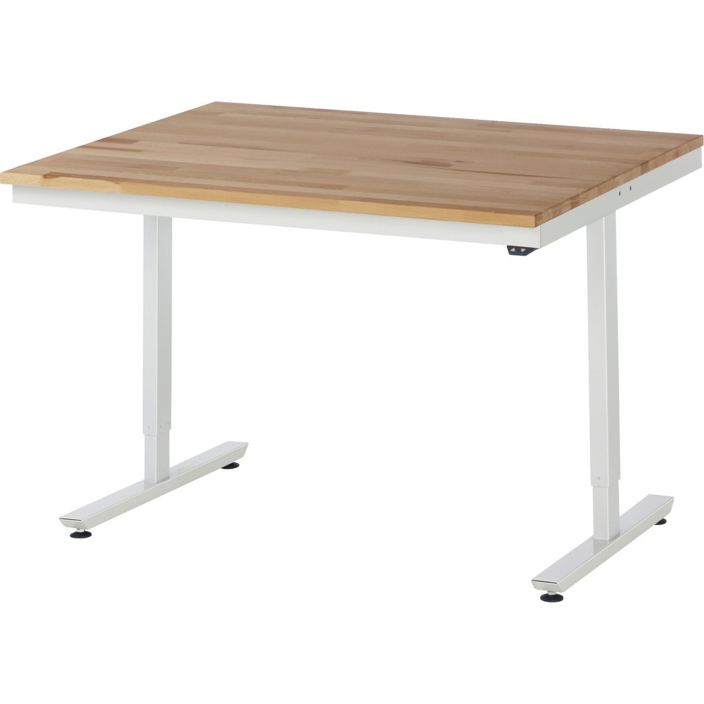 Produktabbildung Nr. 1: RAU elektrisch höhenverstellbarer Werktisch Serie adlatus 150, HxBxT 720-1.120 x 1.250 x 1.000 mm, Arbeitsplatte Buche-Massiv
