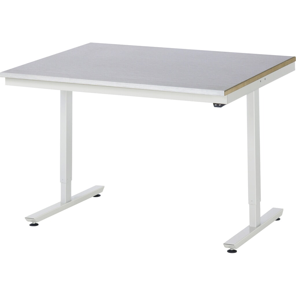 Produktabbildung: RAU elektrisch höhenverstellbarer Werktisch Serie adlatus 150, HxBxT 720-1.120 x 1.250 x 1.000 mm, Arbeitsplatte Stahlblech-Belag