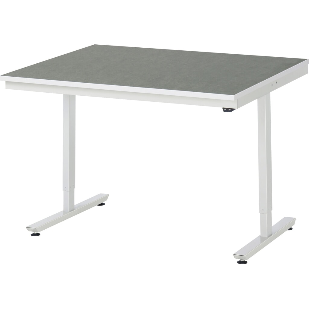 Produktabbildung: RAU elektrisch höhenverstellbarer Werktisch Serie adlatus 150, HxBxT 720-1.120 x 1.250 x 1.000 mm, Arbeitsplatte Universal-/Linoleum-Belag