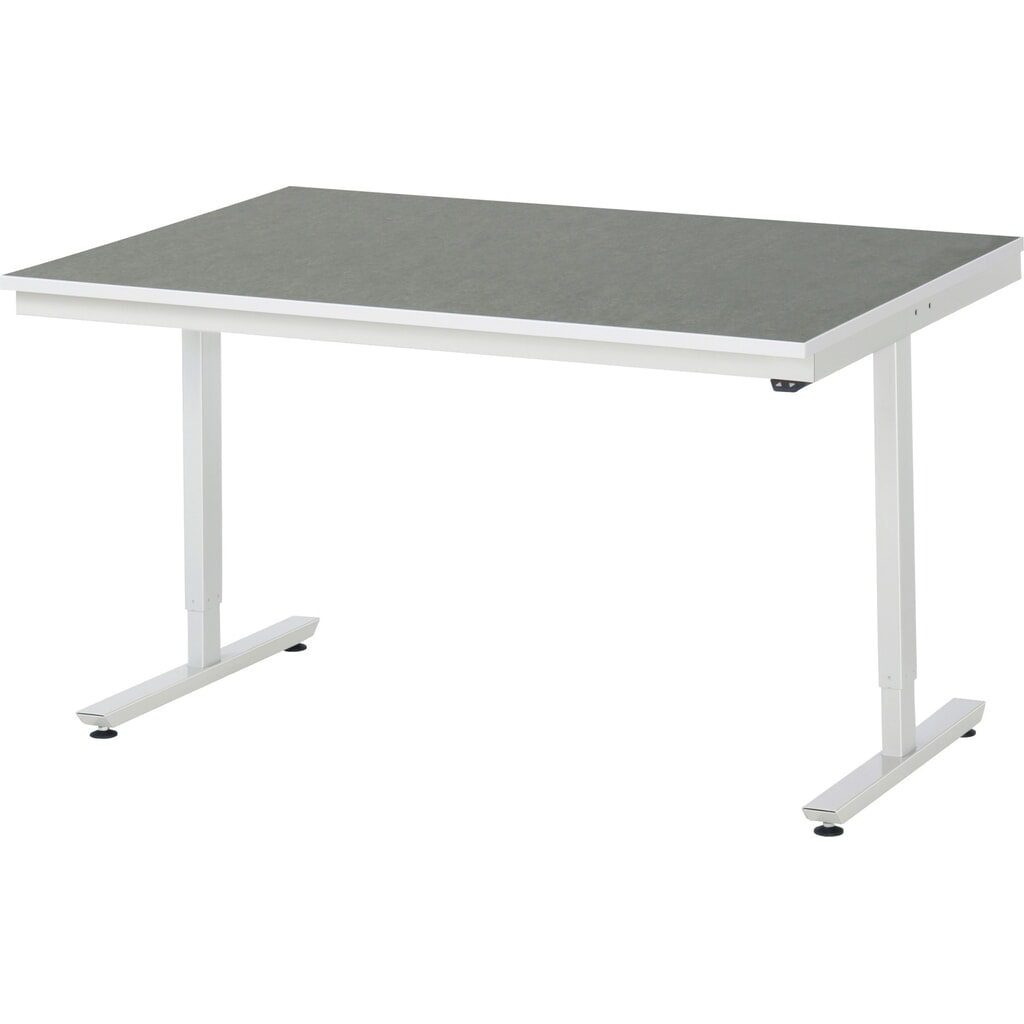 RAU elektrisch höhenverstellbarer Werktisch Serie adlatus 150, HxBxT 720-1.120 x 1.500 x 1.000 mm, Arbeitsplatte Universal-/Linoleum-Belag Produktabbildung: RAU elektrisch höhenverstellbarer Werktisch Serie adlatus 150, HxBxT 720-1.120 x 1.500 x 1.000 mm, Arbeitsplatte Universal-/Linoleum-Belag