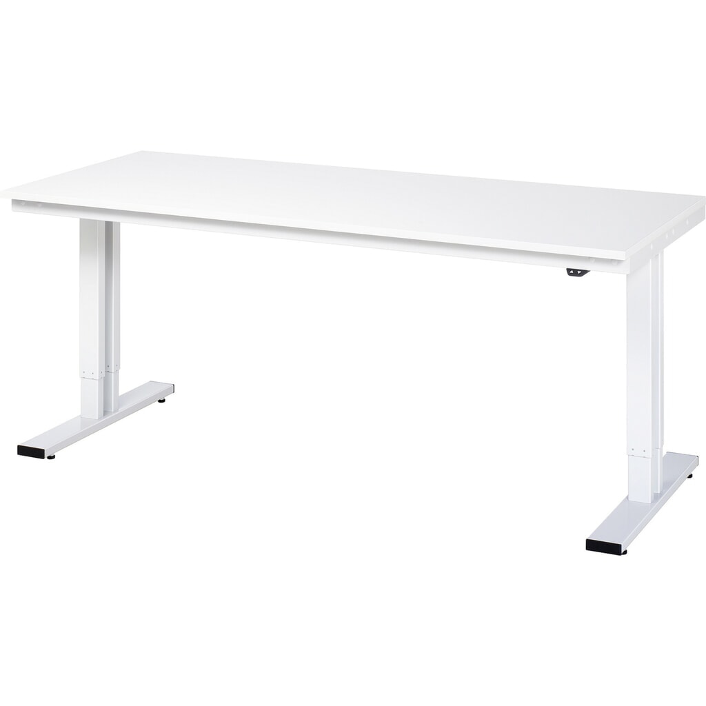 Produktabbildung: RAU elektrisch höhenverstellbarer Werktisch Serie adlatus 300, HxBxT 720-1.120 x 2.000 x 800 mm, melaminharzbeschichtete Arbeitsplatte