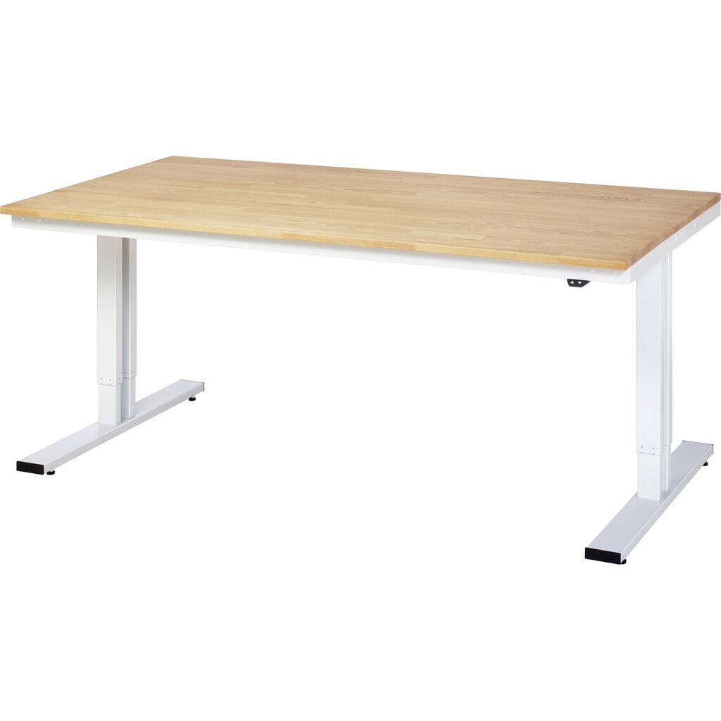 Produktabbildung: RAU elektrisch höhenverstellbarer Werktisch Serie adlatus 300, HxBxT 720-1.120 x 2.000 x 1.000 mm, Arbeitsplatte Buche
