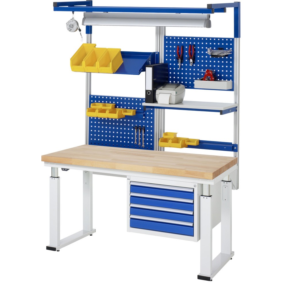 Productafbeelding nr. 10: RAU elektrisch in hoogte verstelbare werkbank serie adlatus 600, h x b x d 740-1.140 x 1.000 x 700 mm, massief beuken werkblad
