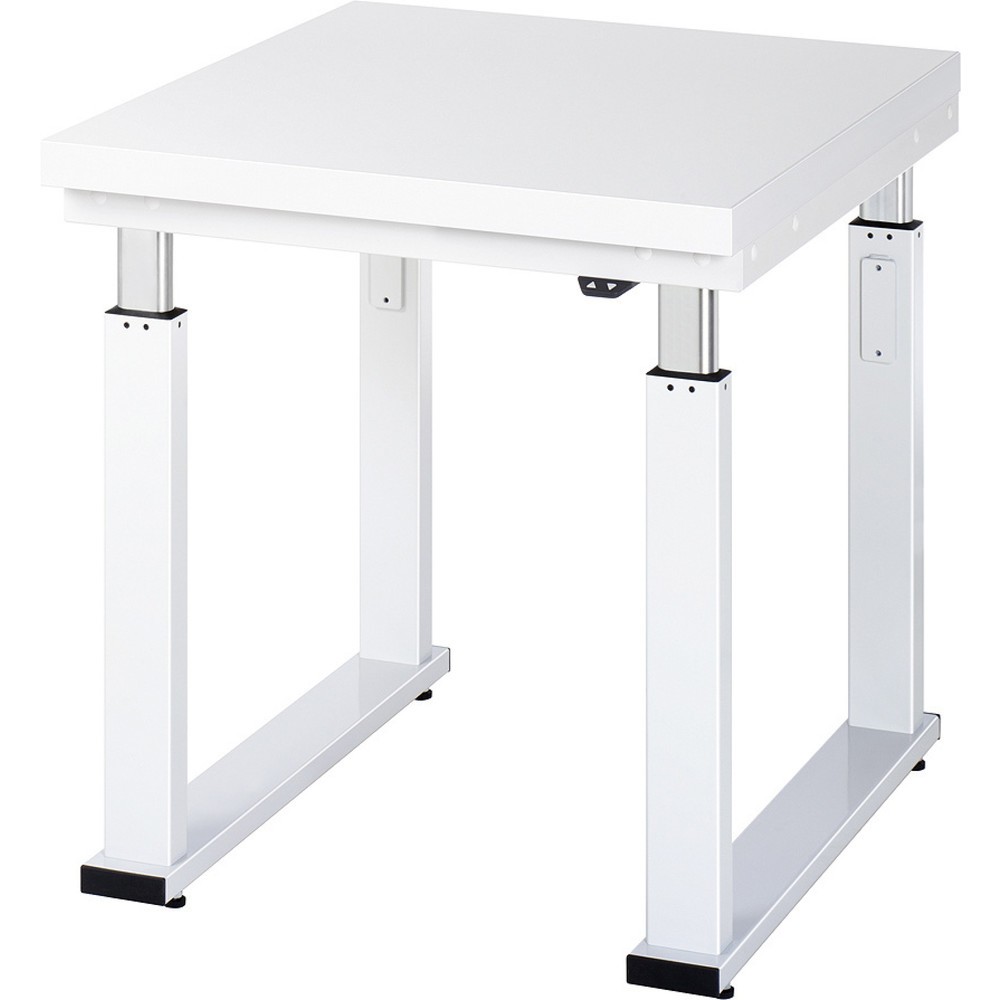 N° de l'image du produit 1 : RAU Établi à réglage électrique de la hauteur série adlatus 600, HxlxP 740-1 140 x 750 x 900 mm, plan de travail en revêtement stratifié dur