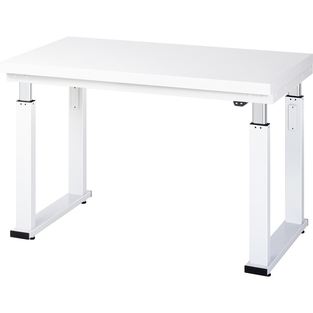 N° de l'image du produit 1 : RAU Établi à réglage électrique de la hauteur série adlatus 600, HxlxP 740-1 140 x 1 250 x 700 mm, plan de travail en revêtement stratifié dur