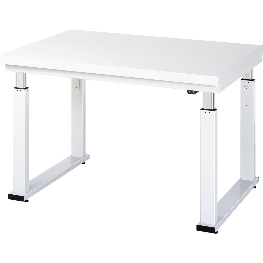 N° de l'image du produit 1 : RAU Établi à réglage électrique de la hauteur série adlatus 600, HxlxP 740-1 140 x 1 250 x 900 mm, plan de travail en revêtement stratifié dur
