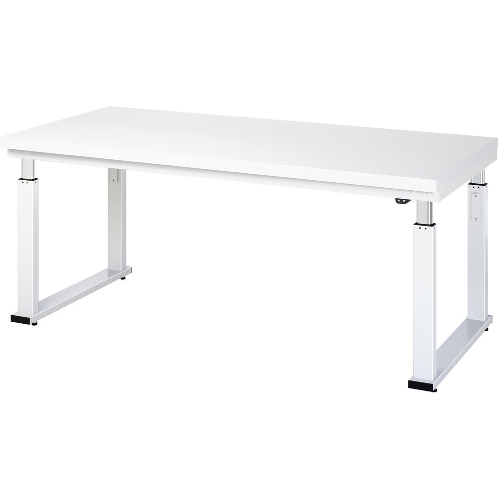 N° de l'image du produit 1 : RAU Établi à réglage électrique de la hauteur série adlatus 600, HxlxP 740-1 140 x 2 000 x 900 mm, plan de travail en revêtement stratifié dur