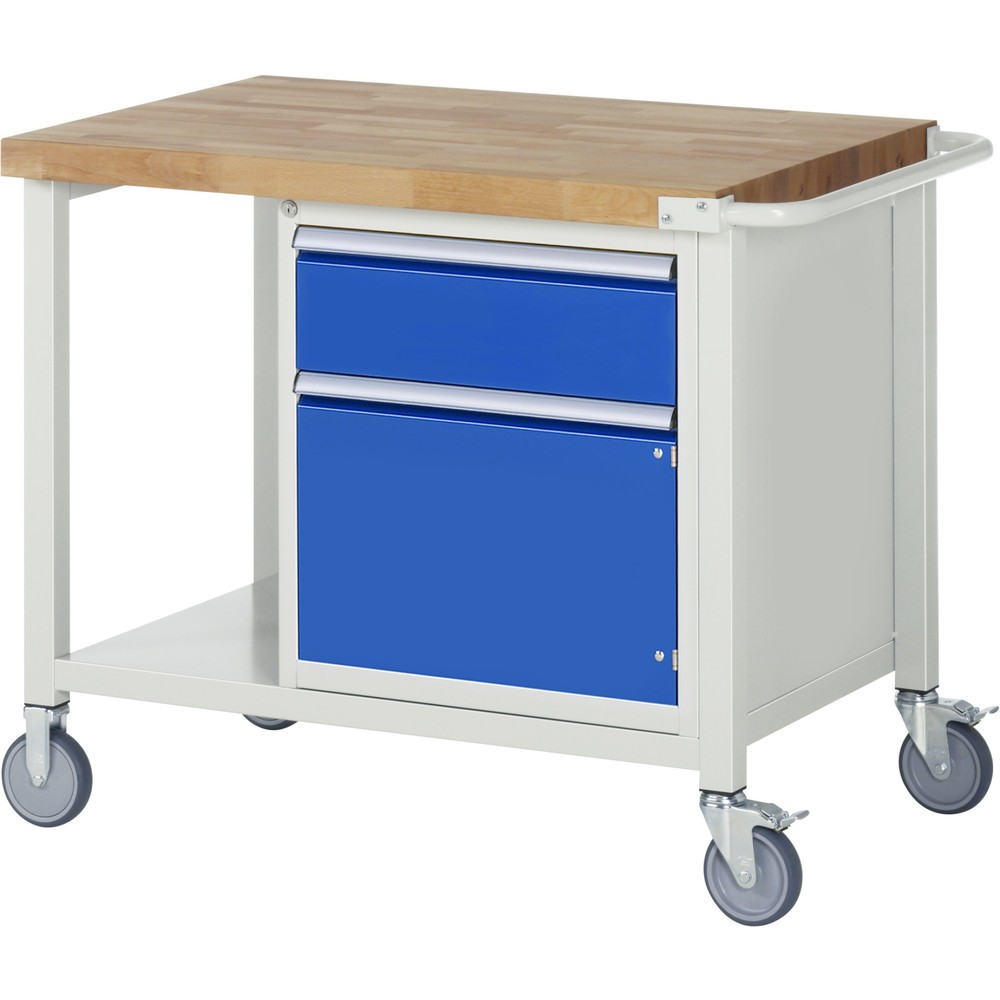 Illustration du produit: RAU Établi mobile série 8000, 1 tablette, 1 porte battante, HxlxP 880 x 1 000 x 700 mm, 1 tiroir