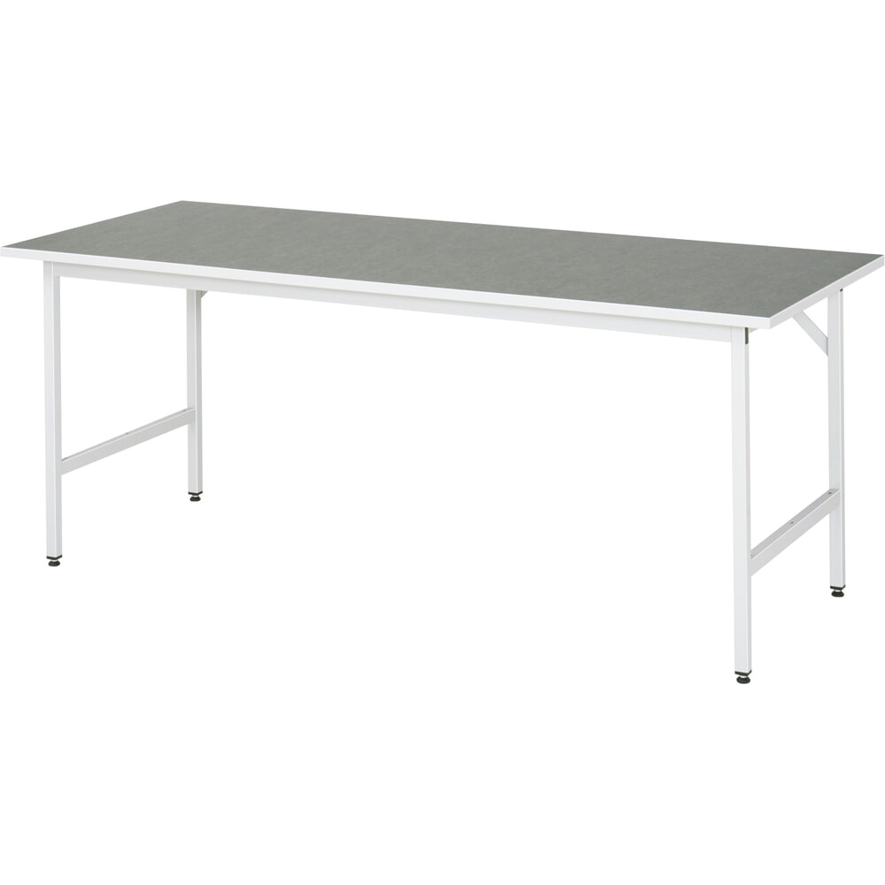 Illustration du produit: RAU Établi réglable en hauteur série JERRY, HxlxP 800-850 x 2 500 x 800 mm, Plan de travail avec revêtement universel / linoléum