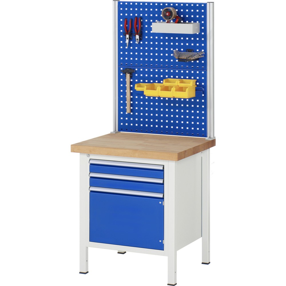 N° de l'image du produit 5 : RAU Établi série 8000, HxlxP 840 x 750 x 900 mm, 2 tiroirs extractibles à 90 % 1 x 180, 1 x 360 mm, capacité de charge des tiroirs 100 kg