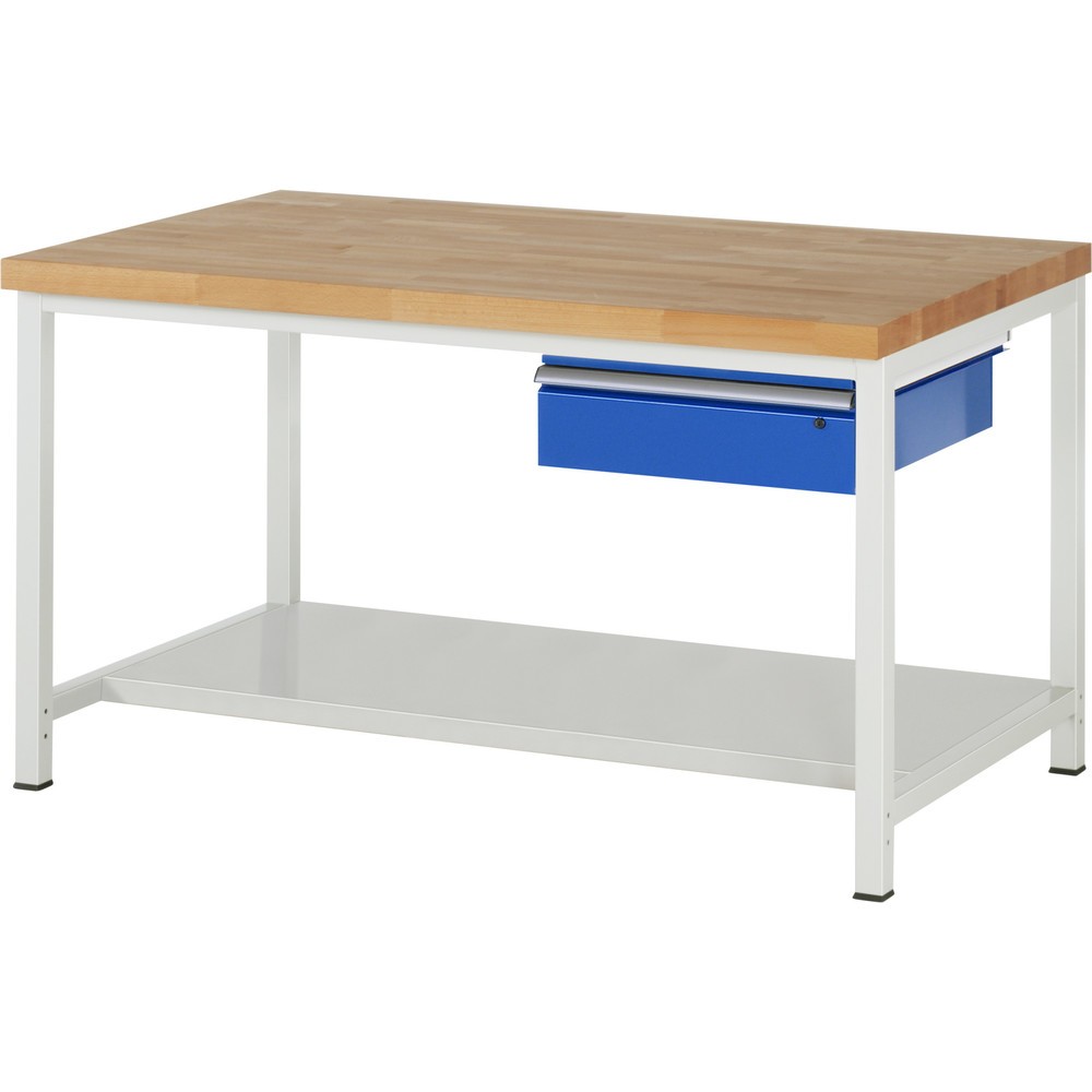 Illustration du produit: RAU Établi série 8000, HxlxP 840- 1 040 x 1 500 x 900 mm, 1 tiroir, 1 tablette profondeur 650 mm