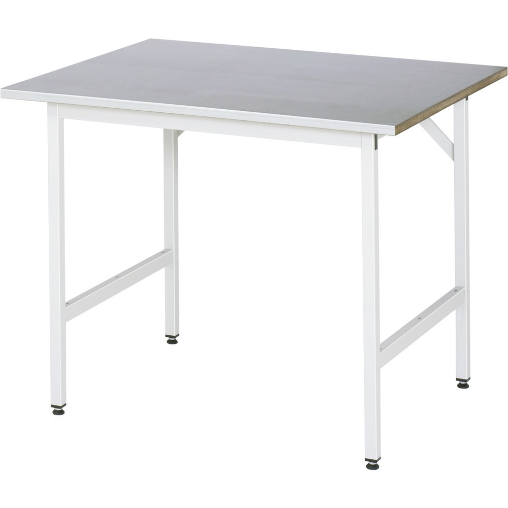 Produktabbildung Nr. 1: RAU höhenverstellbarer Werktisch Serie JERRY, HxBxT 800-850 x 1.000 x 800 mm, Arbeitsplatte Edelstahlblech-Belag