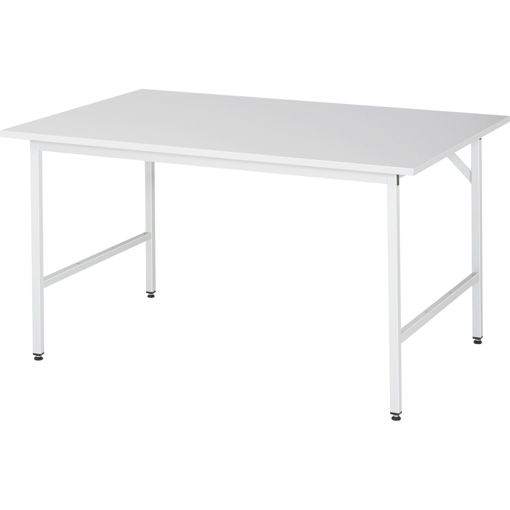 Produktabbildung: RAU höhenverstellbarer Werktisch Serie JERRY, HxBxT 800-850 x 1.500 x 1.000 mm, Arbeitsplatte Melamin-Belag