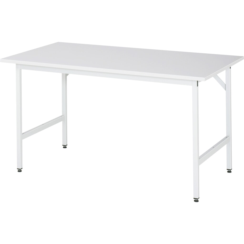 Produktabbildung: RAU höhenverstellbarer Werktisch Serie JERRY, HxBxT 800-850 x 1.500 x 800 mm, Arbeitsplatte Melamin-Belag