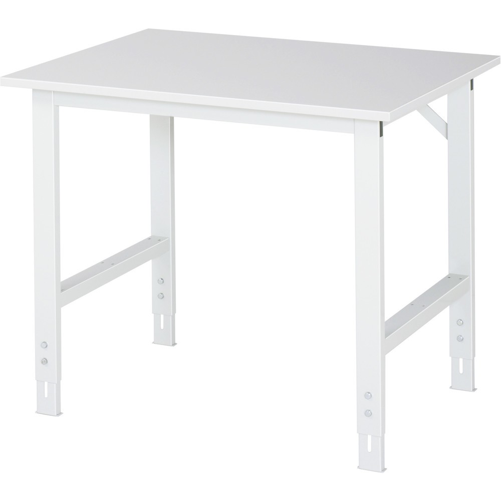 Produktabbildung: RAU höhenverstellbarer Werktisch Serie TOM, HxBxT 760-1.080 x 1.000 x 800 mm, Arbeitsplatte EGB-Melaminbelag