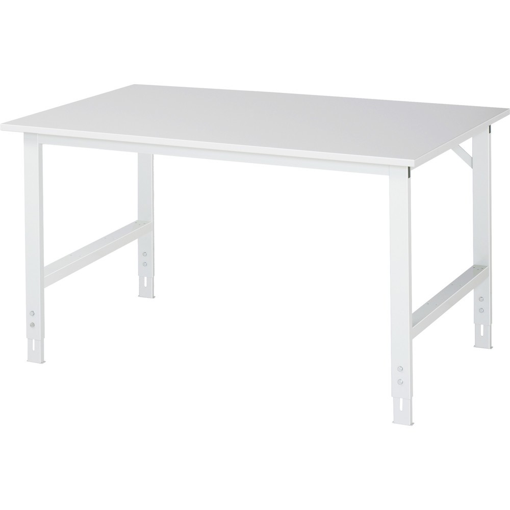 Produktabbildung: RAU höhenverstellbarer Werktisch Serie TOM, HxBxT 760-1.080 x 1.500 x 1.000 mm, Arbeitsplatte EGB-Melaminbelag